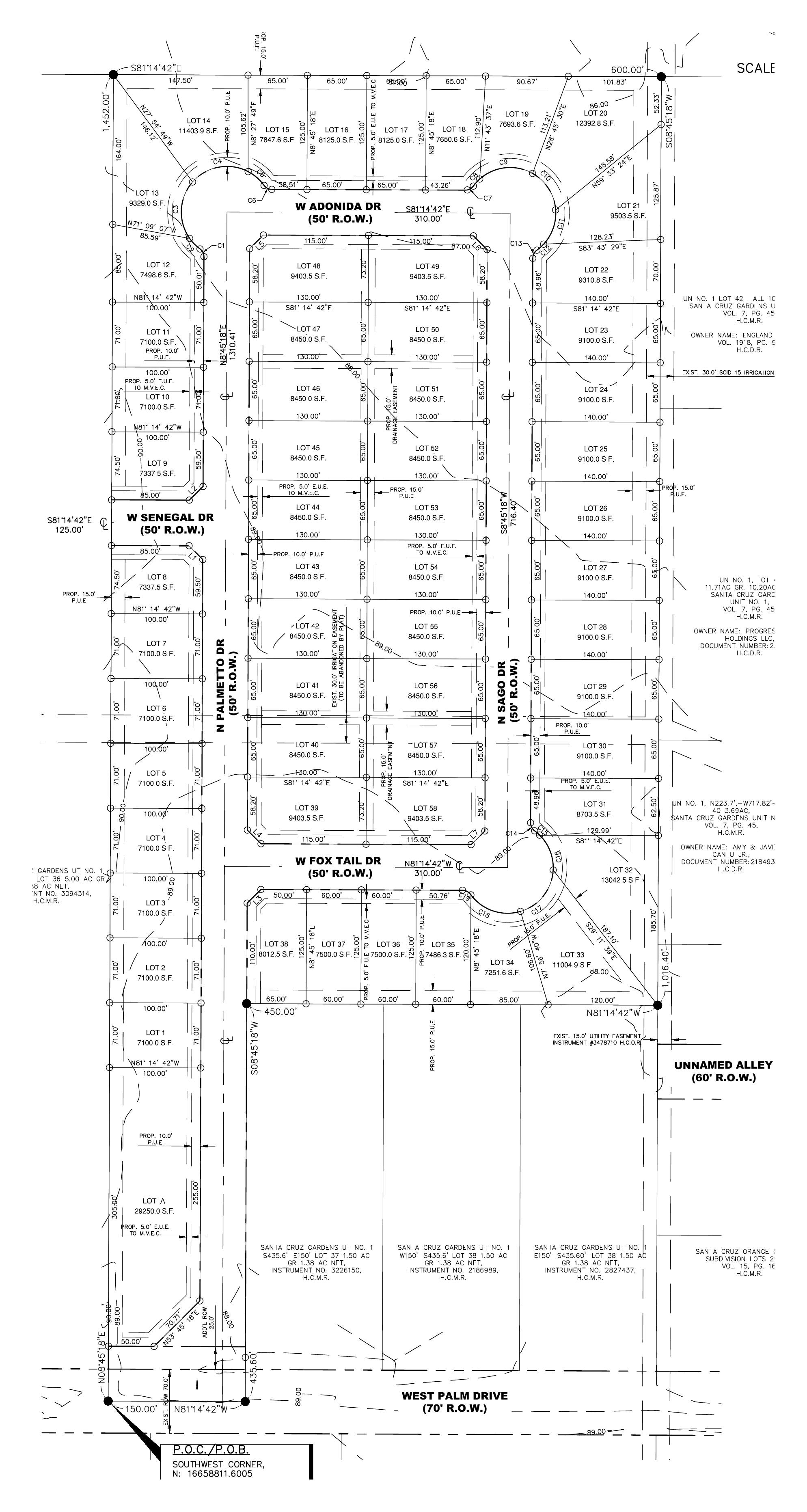 West Palm Subdivision site plan layout preview