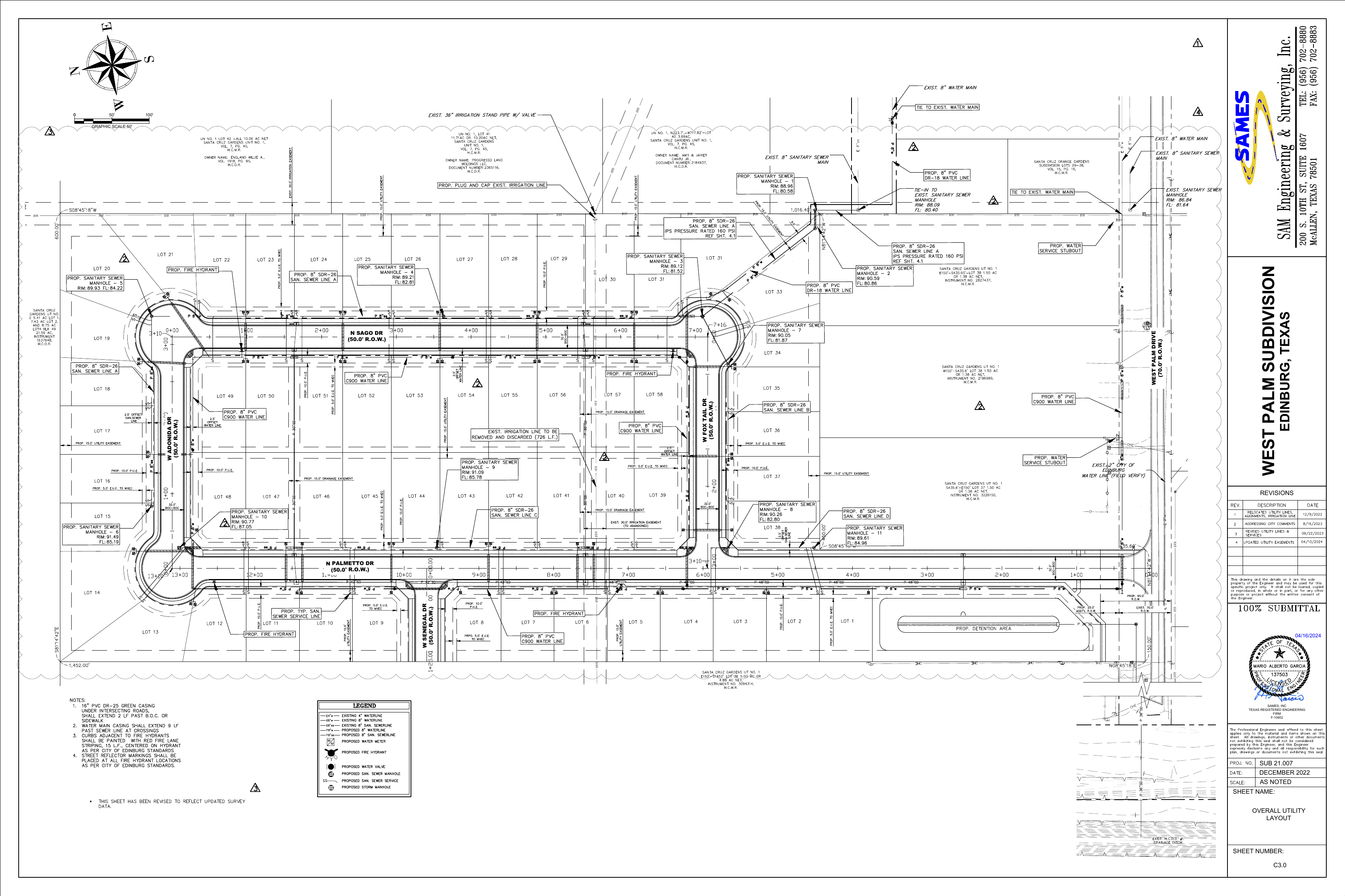 West Palm Subdivision overall utility layout preview